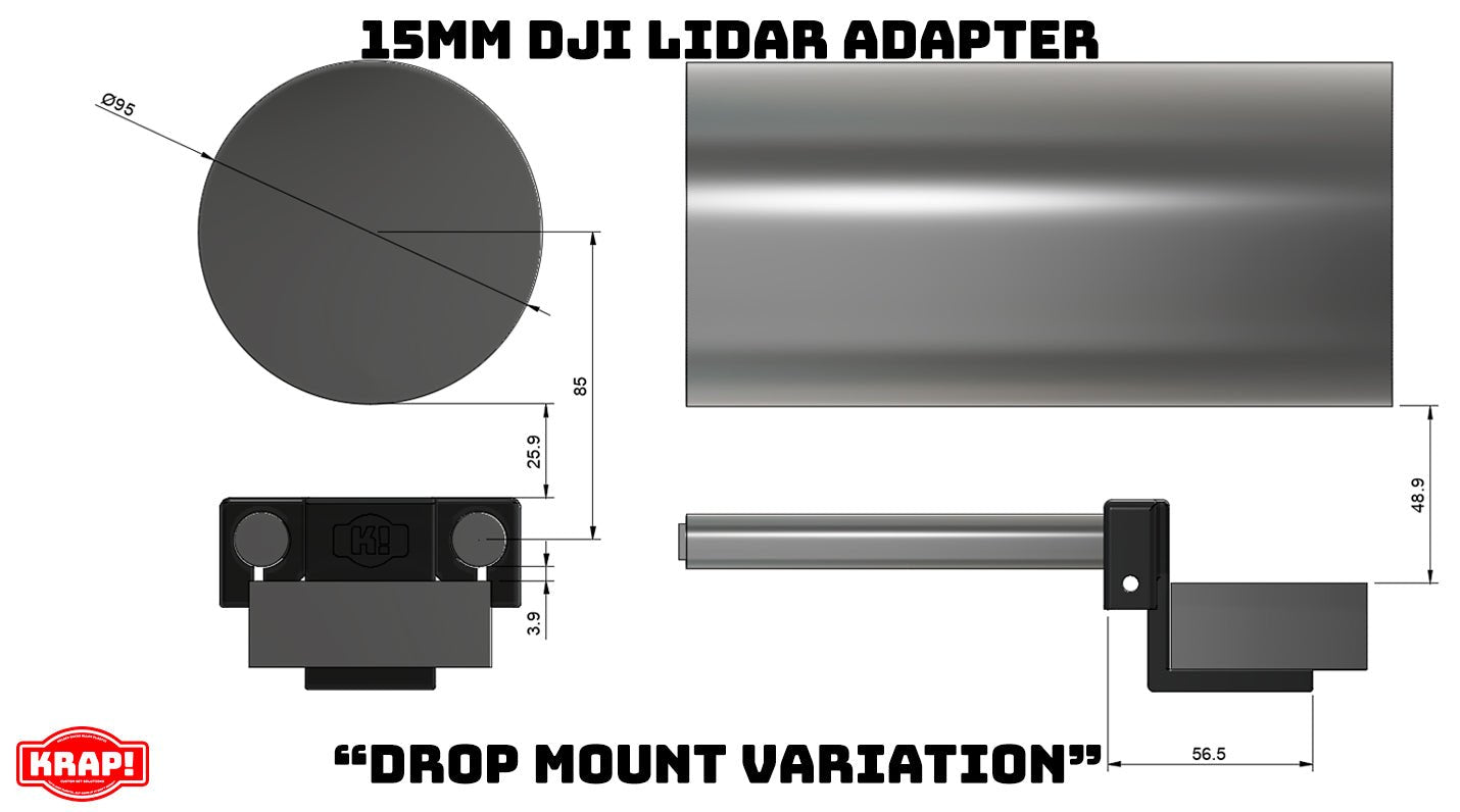 DJI LiDAR 15mm Adapters - KRAP! Custom Set Solutions