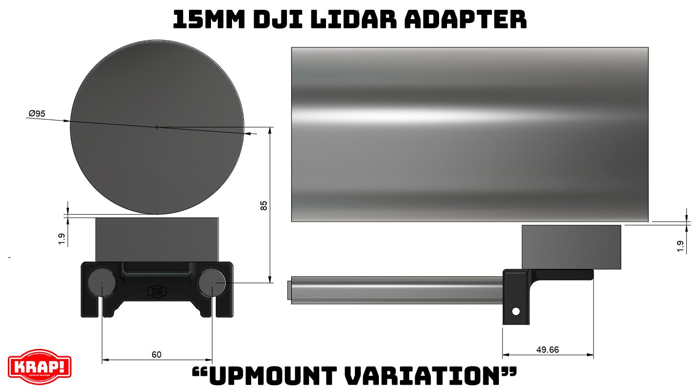 DJI LiDAR 15mm Adapters - KRAP! Custom Set Solutions