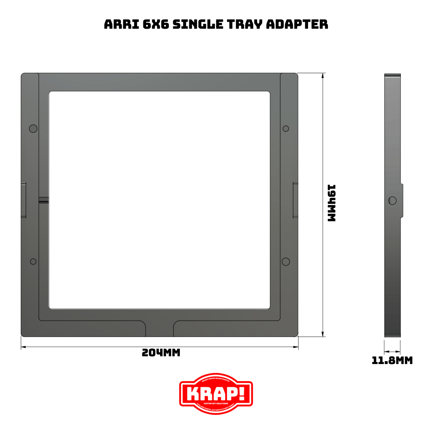 Single - Tray Filter Clip - On Adapter: Arri 6x6 - KRAP! Custom Set Solutions