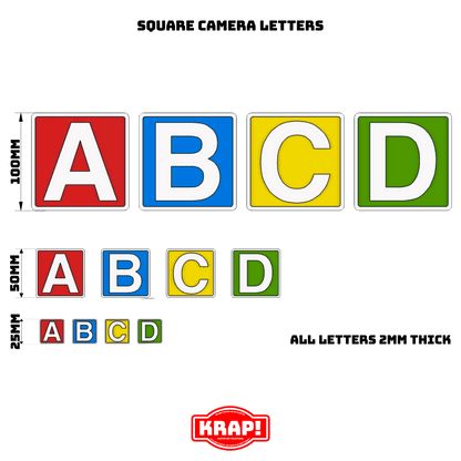 Camera Letters - Small Square Individual - KRAP! Custom Set Solutions