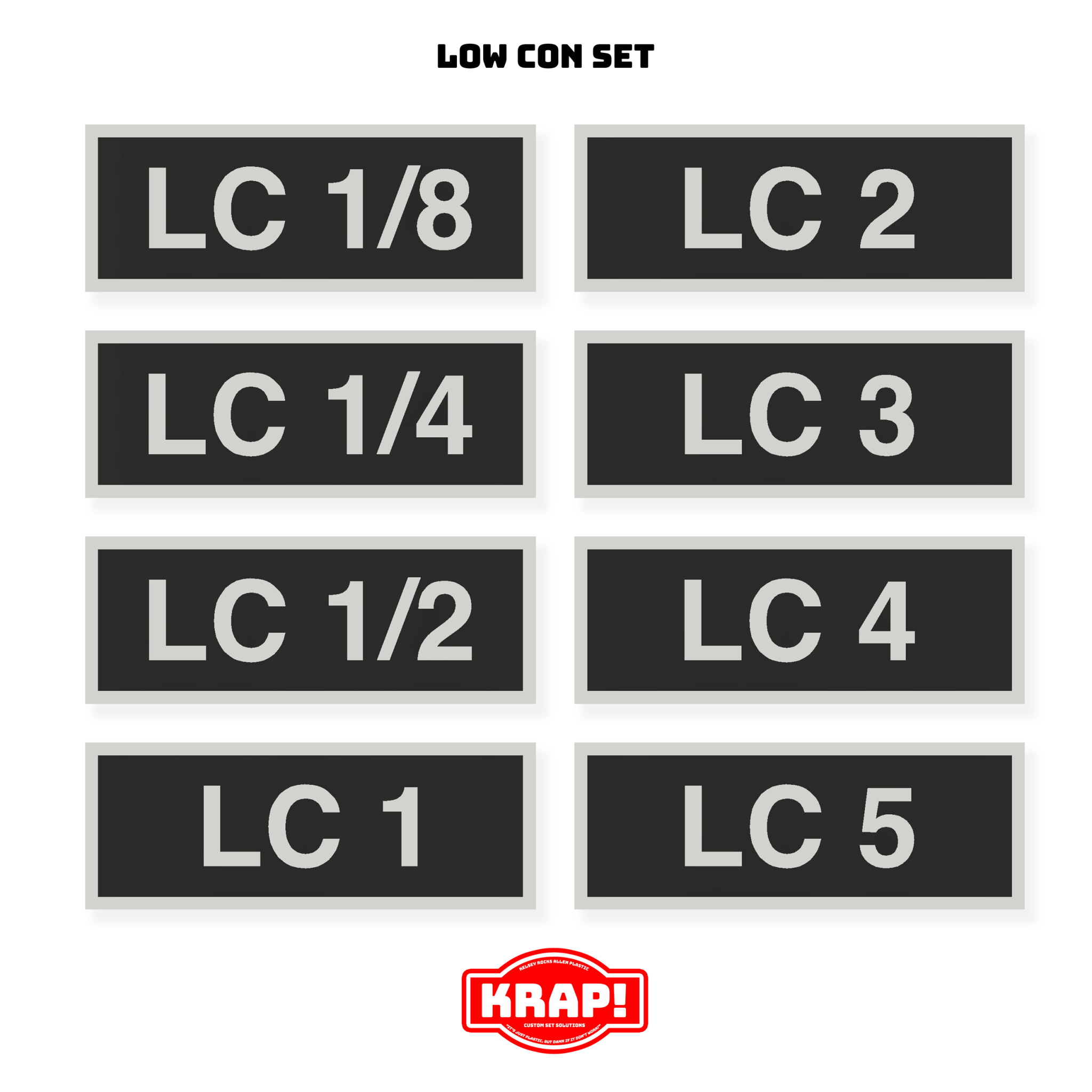 Camera Filter Tag Set- Low Con – KRAP! Custom Set Solutions